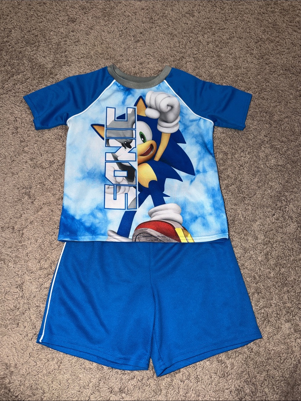 Sonic Kids' Blue Short Sleeve pjs